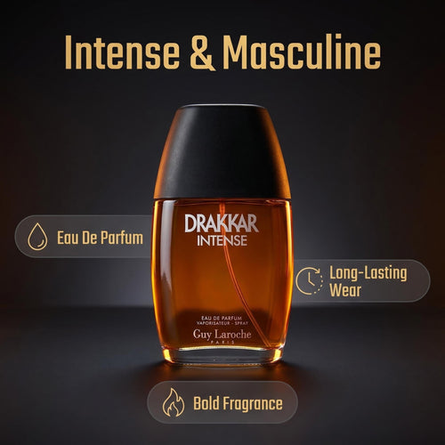 Drakkar Intense Eau de Parfum by Guy Laroche - Ambery Fougère Men's Fragrance 3.4 oz